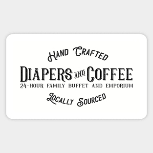 Diapers and Coffee Ironic Funny Retro Restaurant Sticker